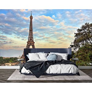 Fransa Paris Eyfel Kulesi Manzarası Duvar Kağıdı Baskı - Dkm458001 100x100 cm