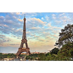 Fransa Paris Eyfel Kulesi Manzarası Duvar Kağıdı Baskı - Dkm458065