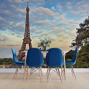 Fransa Paris Eyfel Kulesi Manzarası Duvar Kağıdı Baskı - Dkm458062