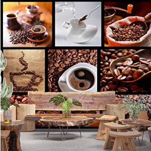 Kahveli Duvar Kağıdı Posterleri Cafe Duvar Kağıdı Baskı - Dkb283054 400x260 cm