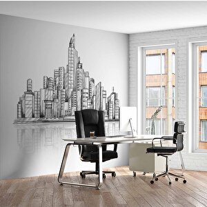 Bina Suliyetli İnşaat Temalı Duvar Kağıdı Baskı - Dkm135001 100x100 cm