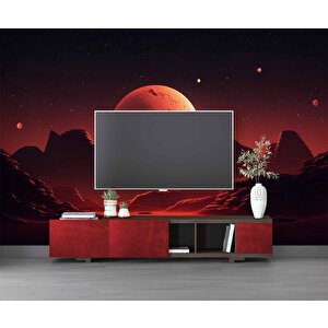 Kızıl Ay Manzaralı Duvar Kağıdı Baskı - Dkm546032 375x240 cm