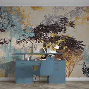 Ağaç Silueti Halı Deseni Duvar Kağıdı Baskı - Dkm-009_90570