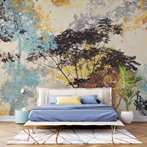 Ağaç Silueti Halı Deseni Duvar Kağıdı Baskı - Dkm-009_25193 100x100 cm