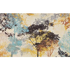 Ağaç Silueti Halı Deseni Duvar Kağıdı Baskı - Dkm-009_25193