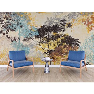 Ağaç Silueti Halı Deseni Duvar Kağıdı Baskı - Dkm-009_40340