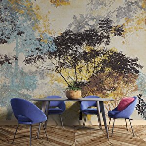 Ağaç Silueti Halı Deseni Duvar Kağıdı Baskı - Dkm-009_53754