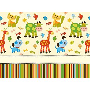 Hayvanlar Alemi Çocuk Duvar Duvar Kağıdı Baskı - Dkm378087