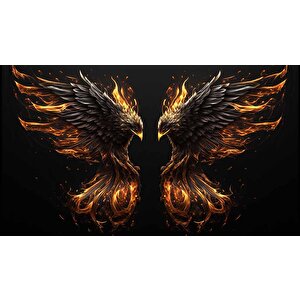 Alevli Kartal Temalı Duvar Kağıdı - Dkm850087