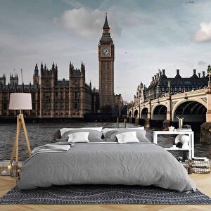 İngiltere Westminster Köprüsü Duvar Kağıdı - Dkm446021 800x200 cm