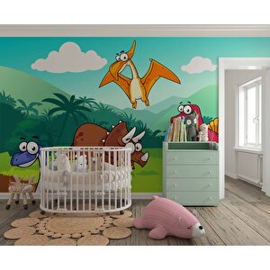 Dinozor Desenli Duvar Kağıdı Baskı - Dkm194087 150x300 cm