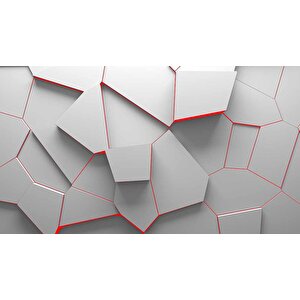 3 Boyutlu Geometrik Kabartma Görünümlü Duvar Kağıdı - Dkm634060