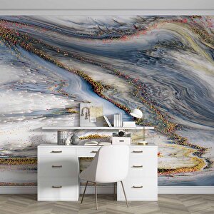 Renkli Karışık Mermer Desenli Duvar Kağıdı - Dkm780040