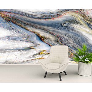 Renkli Karışık Mermer Desenli Duvar Kağıdı - Dkm780040