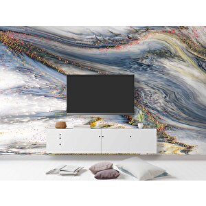 Renkli Karışık Mermer Desenli Duvar Kağıdı - Dkm780101 525x300 cm