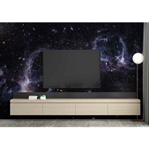 Galaksi Yıldızlar Manzaralı Duvar Kağıdı Baskı - Dkm508080 525x280 cm