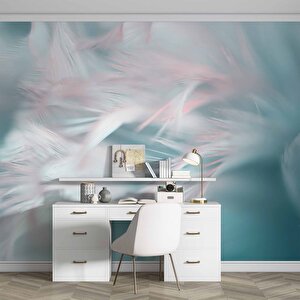 Pembe Mavi Tüy Temalı Duvar Kağıdı - Copydkm591105