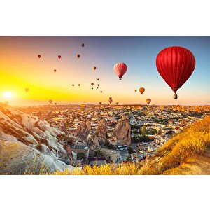 Kapadokya Sıcak Hava Balon Manzaralı Duvar Kağıdı Baskı - Dkm550110