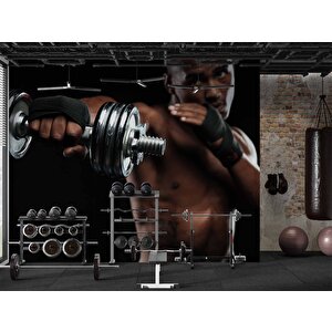 Güçlü Erkek Temalı Spor Salonu Duvar Kağıdı Baskı - Dkm206076