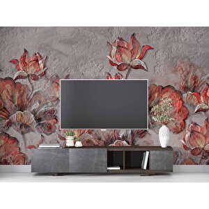 Çiçek Temalı Duvar Doku Temalı Duvar Kağıdı Baskı - Dkm501012 400x200 cm