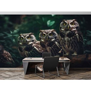 Orman Ve Baykuş Manzaralı Duvar Kağıdı - Dkm866090