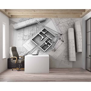 Mimari Apartman Gayrimenkul Emlak Ve Gayrimenkul Duvar Kağıdı Baskı - Dkm330090 250x300 cm