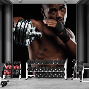 Güçlü Erkek Temalı Spor Salonu Duvar Kağıdı Baskı - Dkm206110 225x315 cm