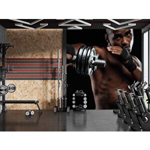 Güçlü Erkek Temalı Spor Salonu Duvar Kağıdı Baskı - Dkm206007