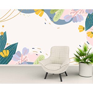 Renkli Yapay Çiçek Desenli Duvar Kağıdı - Dkb957013