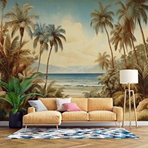Deniz Ve Tropikal Manzaralı Duvar Kağıdı - Dkm973105 800x300 cm