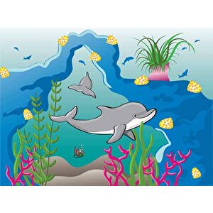 Denizaltı Yunus Çocuk Odası Duvar Kağıdı Baskı - Dkm370035