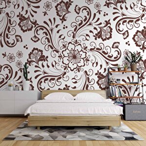 Borda Çiçek Motifli Duvar Kağıdı - Dkb948092 300x300 cm