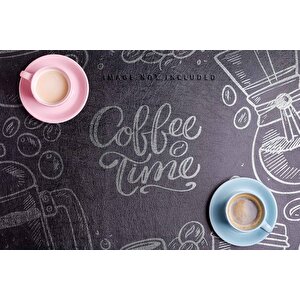 Cafe Desenli-yazılı Duvar Kağıdı Baskı - Dkm155009