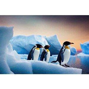 Kutuplar Ve Penguen Manzaralı Duvar Kağıdı - Dkm869059