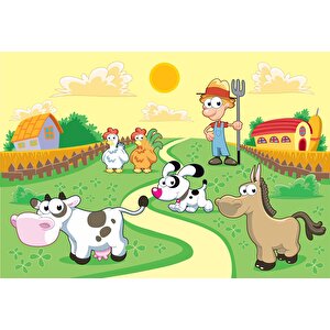 Hayvan Çiftliği Duvar Kağıdı Baskı - Dkm360042