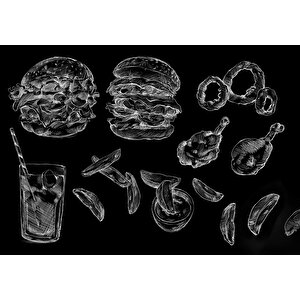 Fast-food Konulu Duvar Kağıdı Baskı - Dkm157060