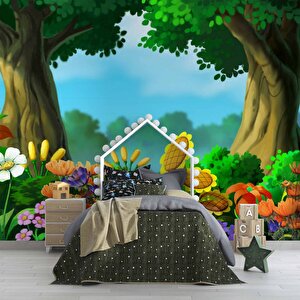 Orman Çiçekleri Çocuk Odası Duvar Kağıdı Baskı - Dkm397034