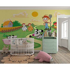 Hayvan Çiftliği Duvar Kağıdı Baskı - Dkm360070 275x280 cm