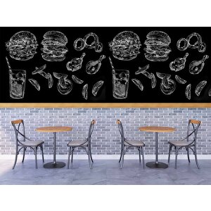 Fast-food Konulu Duvar Kağıdı Baskı - Dkm157098 450x300 cm