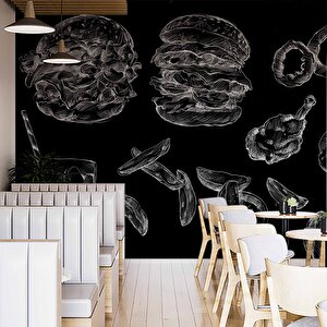 Fast-food Konulu Duvar Kağıdı Baskı - Dkm157080 525x280 cm