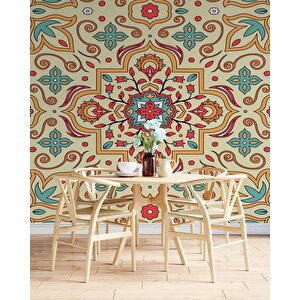 Renkli Çini Motifli Duvar Kağıdı - Dkb941100