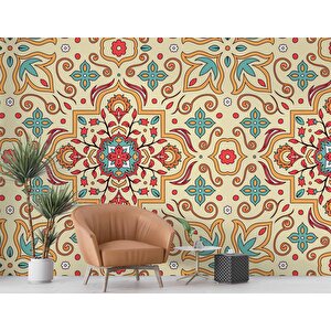 Renkli Çini Motifli Duvar Kağıdı - Dkb941100