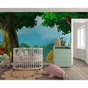 Orman Çiçekleri Çocuk Odası Duvar Kağıdı Baskı - Dkm397112 275x315 cm