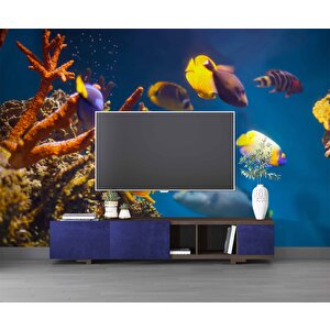 Denizaltı Sarı Japon Balığı Manzaralı Duvar Kağıdı - Dkm851088 200x300 cm