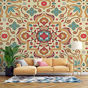 Renkli Çini Motifli Duvar Kağıdı - Dkb941014 450x200 cm
