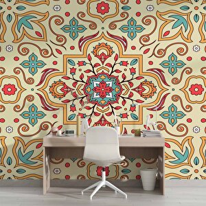 Renkli Çini Motifli Duvar Kağıdı - Dkb941014