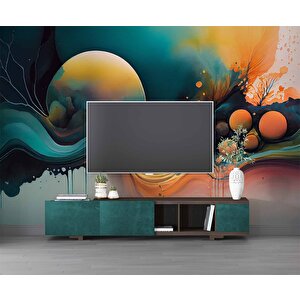 Renkli Sanatsal Çizim Duvar Kağıdı - Copydkm760066 150x280 cm