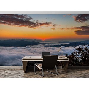 Bulut Günbatımı Manzaralı Duvar Kağıdı Baskı - Dkm236069