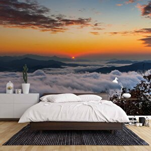 Bulut Günbatımı Manzaralı Duvar Kağıdı Baskı - Dkm236027 250x240 cm