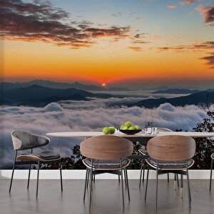 Bulut Günbatımı Manzaralı Duvar Kağıdı Baskı - Dkm236027